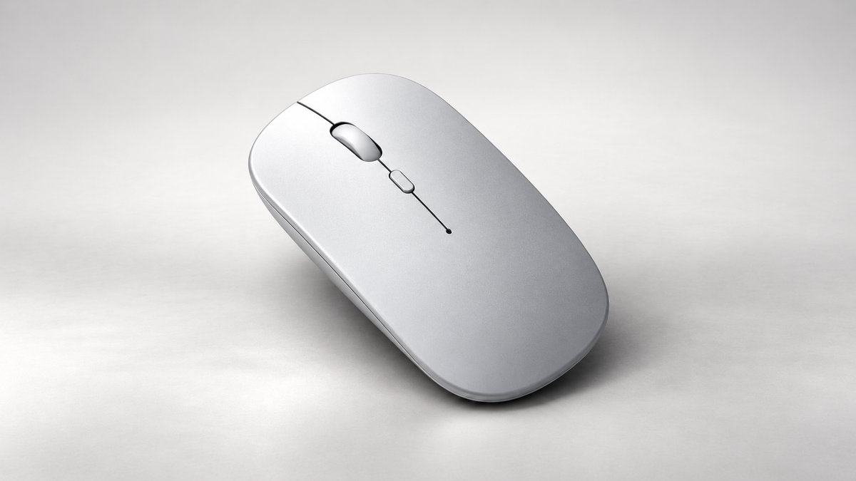 Rechargeable Bluetooth wireless mouse offered in four color finishes in Silver