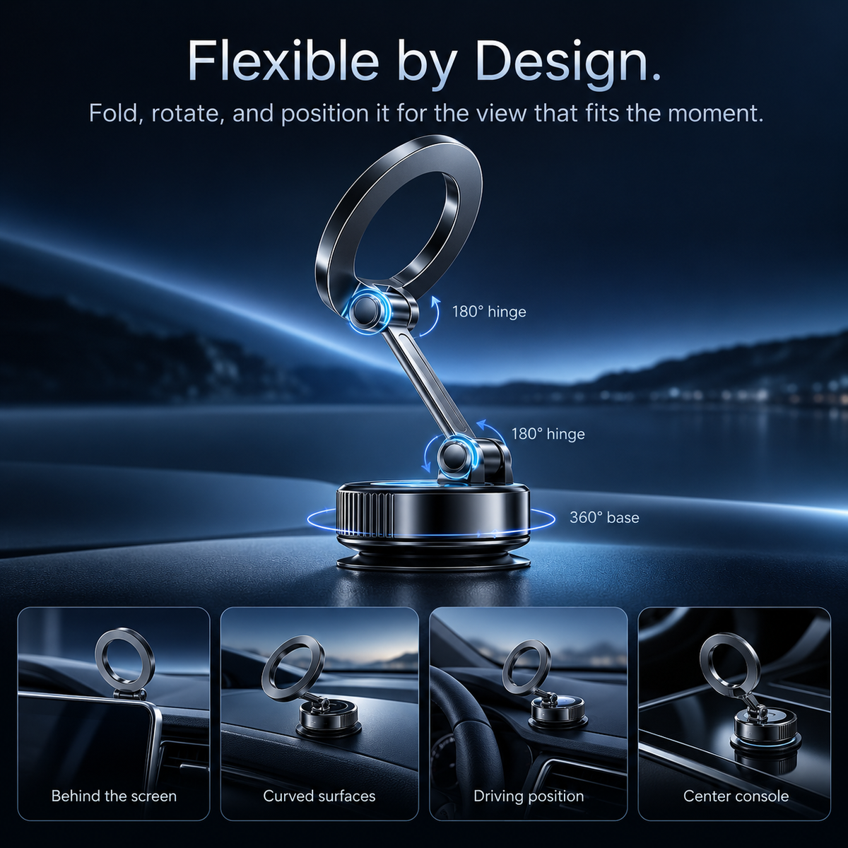 360° Magnetic Phone Mount with Vacuum Suction