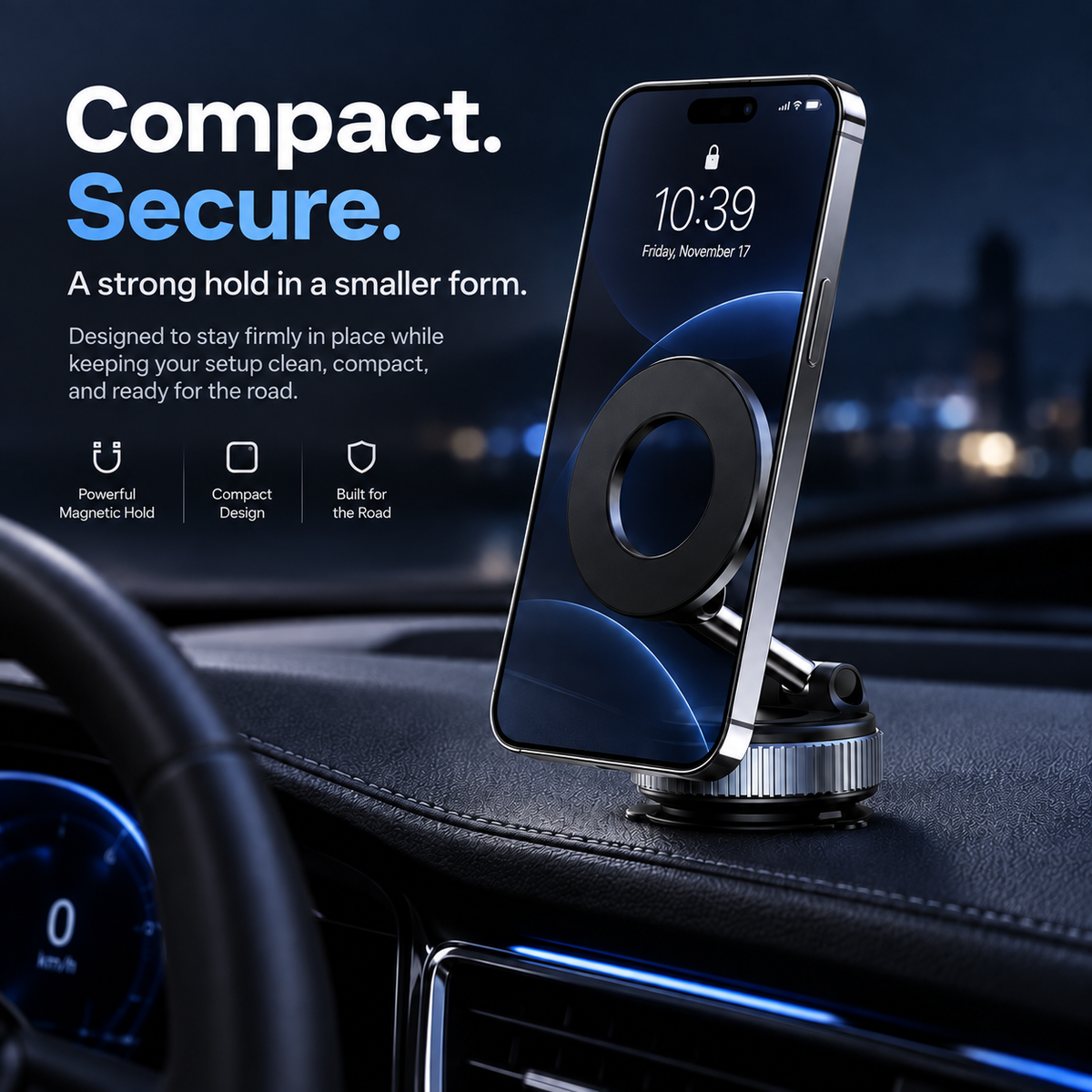 360° Magnetic Phone Mount with Vacuum Suction