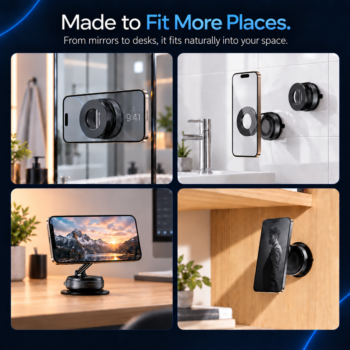 360° Magnetic Phone Mount with Vacuum Suction