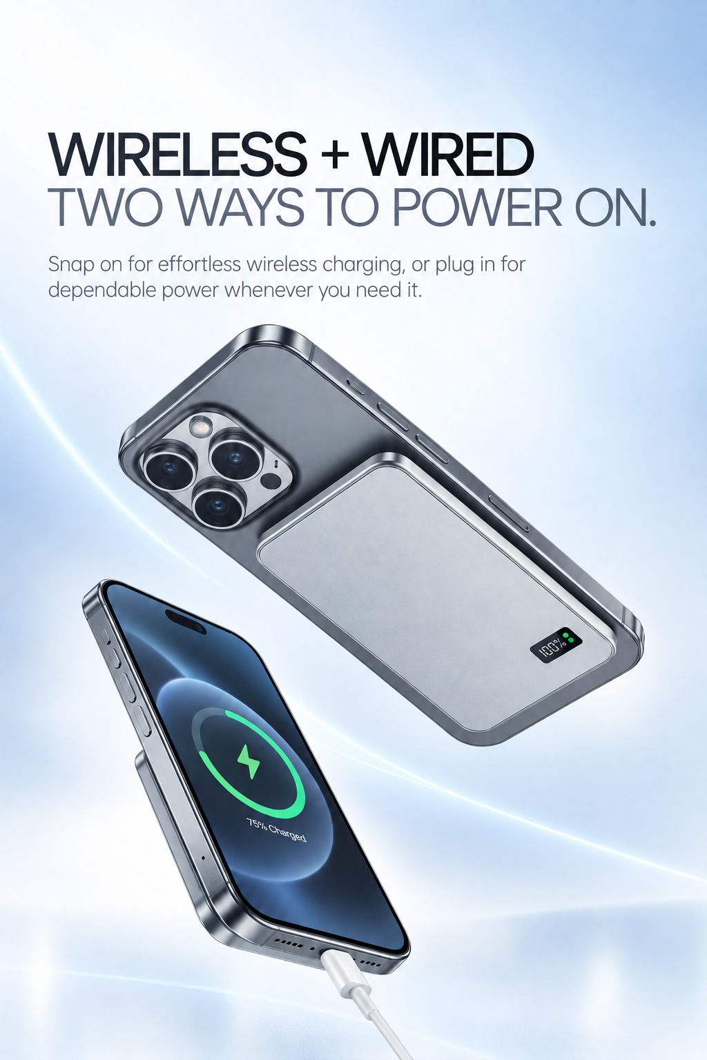 Slim magnetic wireless power bank offered in 5,000mAh and 10,000mAh capacities