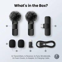 Wireless Lavalier Microphone — USB-C & Lightning