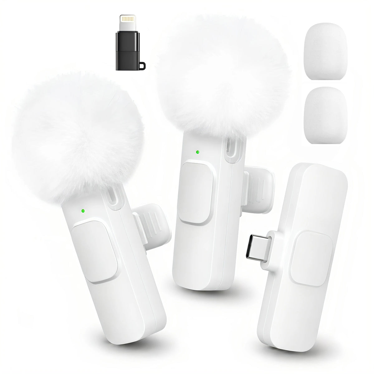 Wireless Lavalier Microphone — USB-C & Lightning