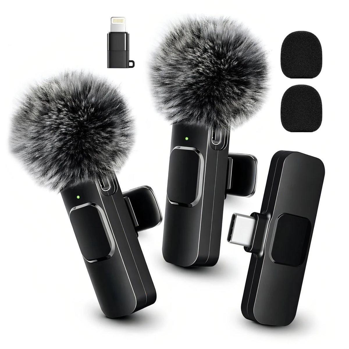 Wireless Lavalier Microphone — USB-C & Lightning