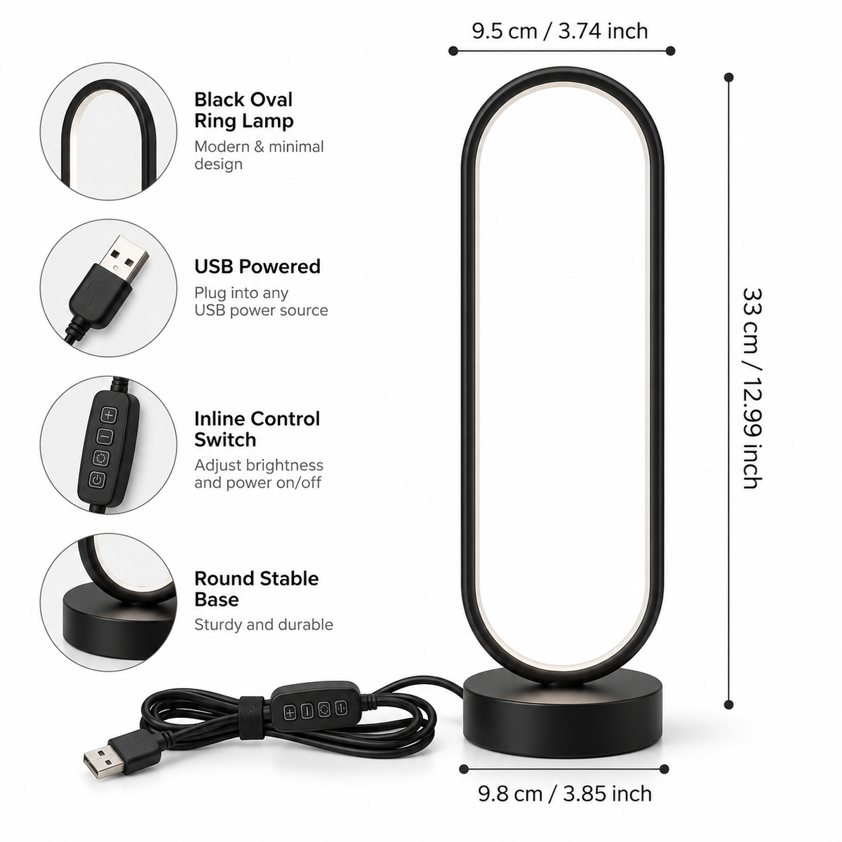 Dimmable LED Ring Table Lamp