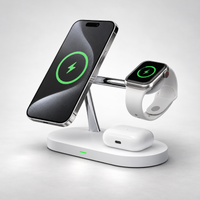 White CENTRIX 3-in-1 magnetic charging stand for compatible phone, smartwatch and earbuds