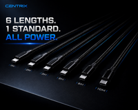 Braided USB-C to USB-C charging and data cable, available in multiple lengths