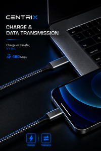 Braided USB-C to USB-C charging and data cable, available in multiple lengths