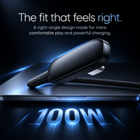 90-degree right-angle braided charging cable with USB-A or USB-C connector choices