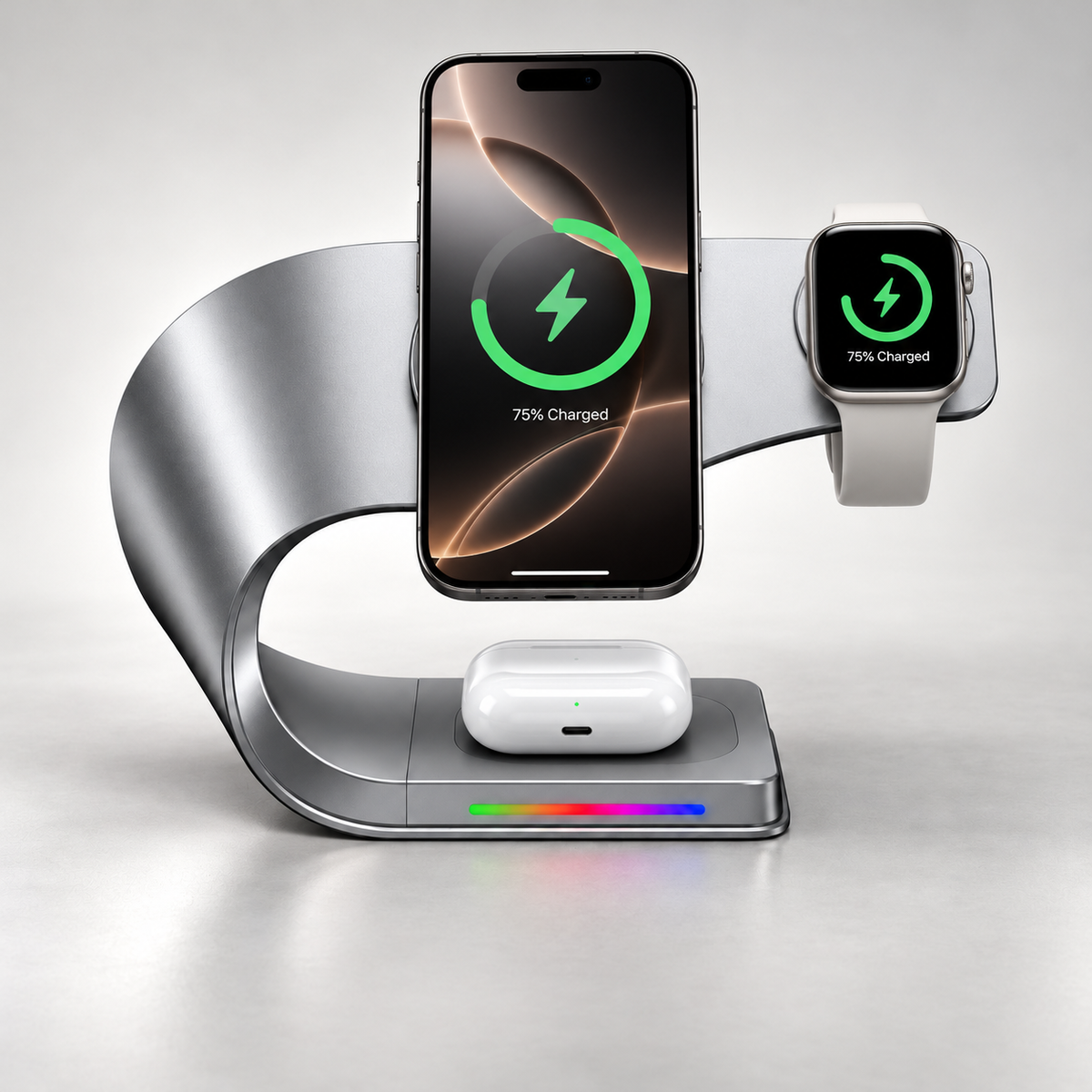 4-in-1 Metal Magnetic Charging Station