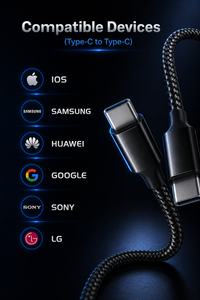 Braided USB-C to USB-C charging and data cable, available in multiple lengths